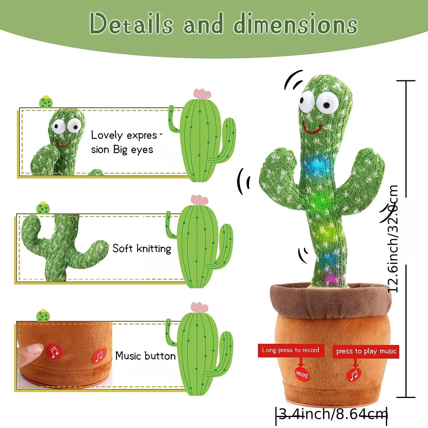 BLOOM&BEAM™-Cacto Dancing Cactus Plush Toy